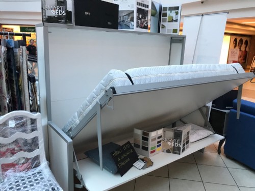 mobile letto matrimoniale orizzontale con scrivania basculante 2