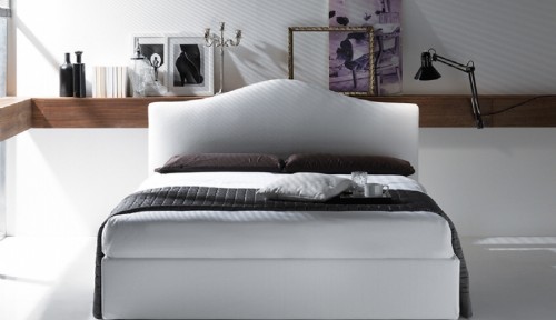 letto contenitore testiera stondata